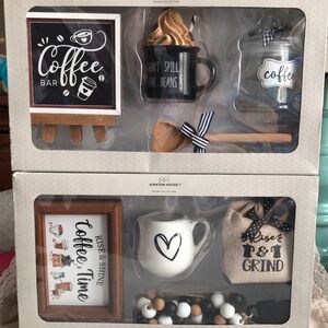 NIB~ SET OF 2 Coffee inspired tiered tray decor sets.